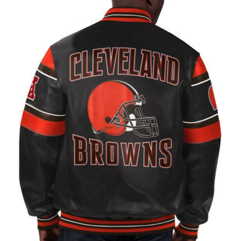 NFL Cleveland Leather Jacket For Men and Women