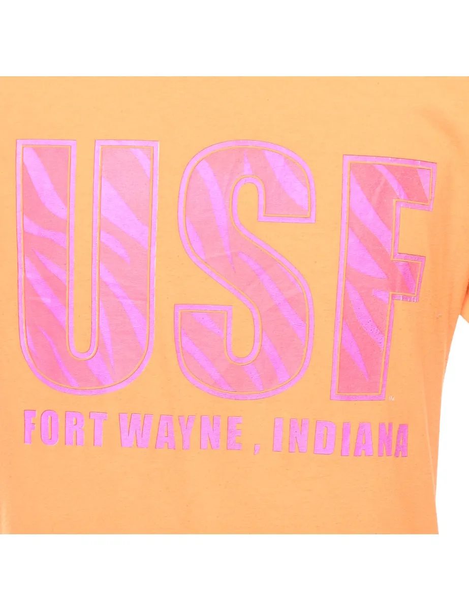 Orange USF Printed T-shirt - M