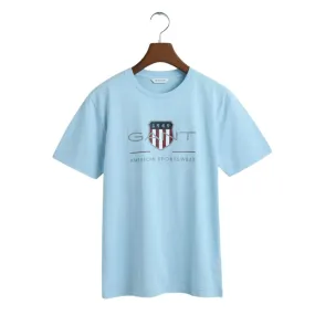 Pale Blue Large Shield Logo T-Shirt