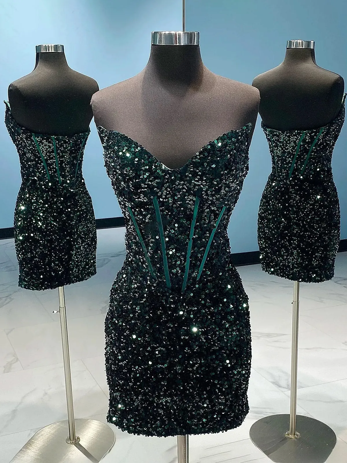 Pallid | Sweetheart Bodycon Sequins Homecoming Dress