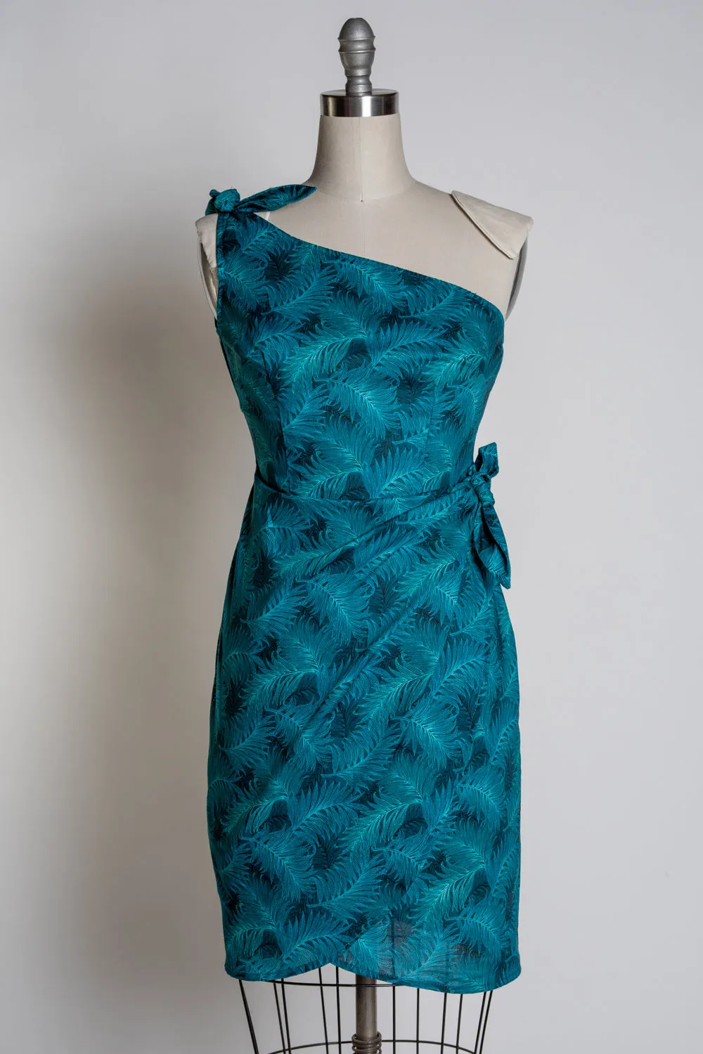 Paradise Dress- Teal Ferns