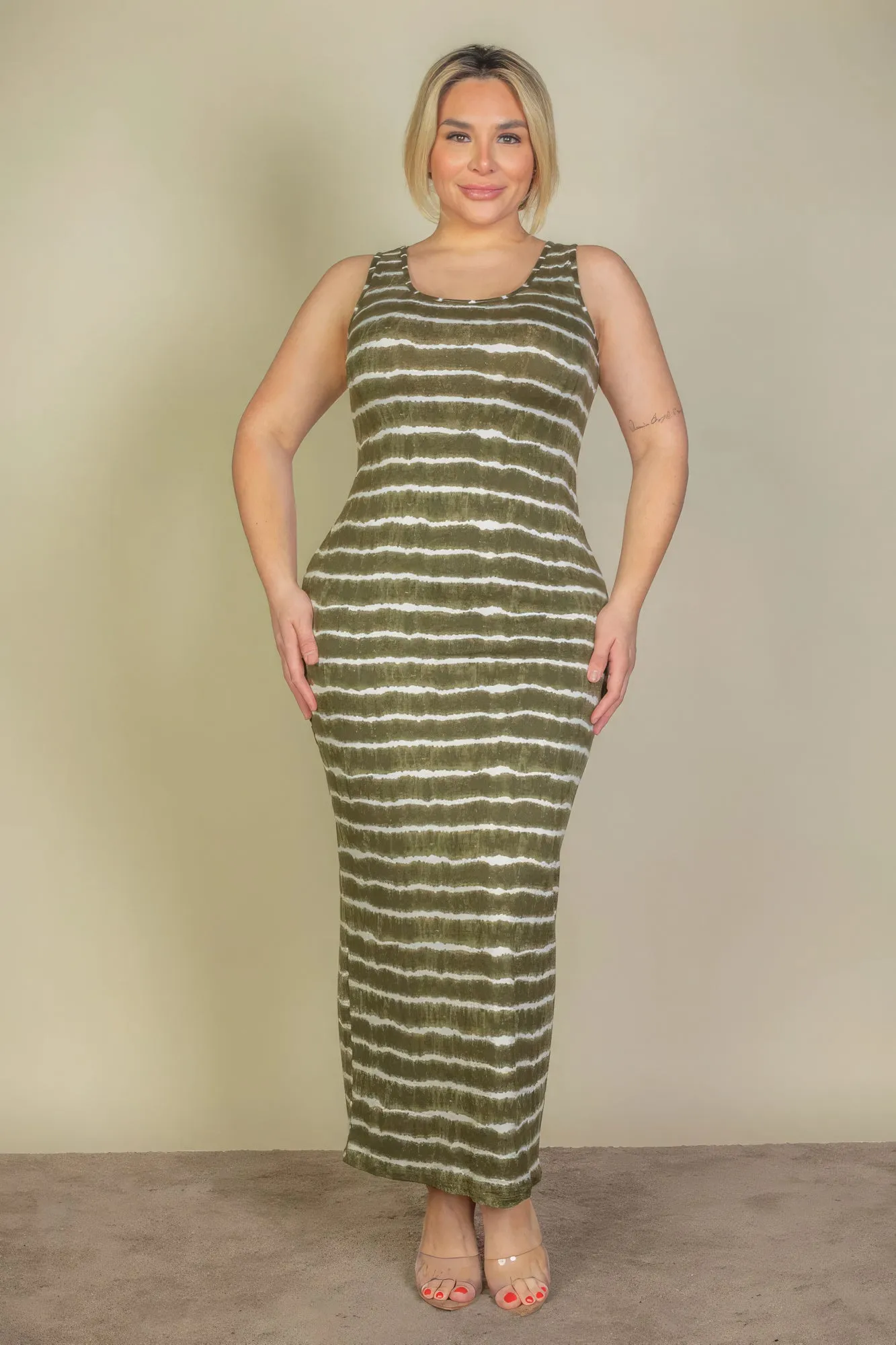 Plus Size Splatter Tank Bodycon Maxi Dress (4 COLORS)