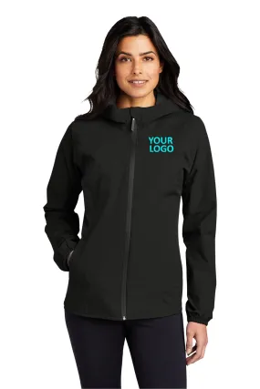 Port Authority Ladies Essential Branded Rain Jackets, Deep Black