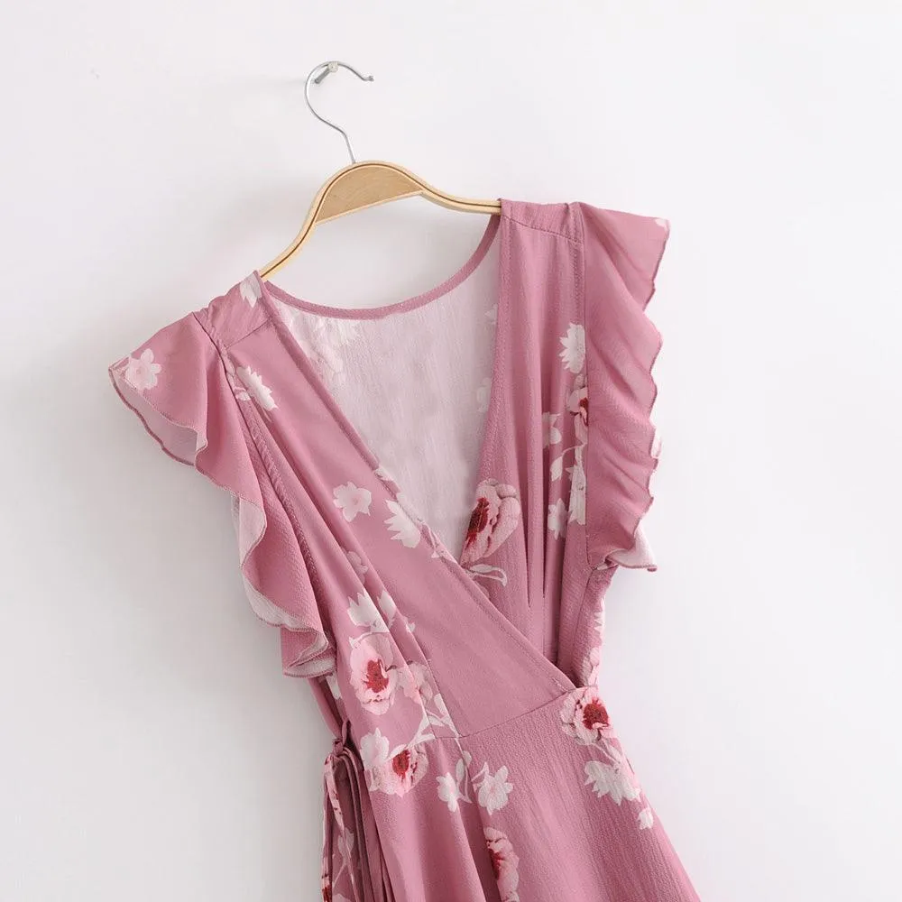 PRETTY IN PINK WRAP DRESS