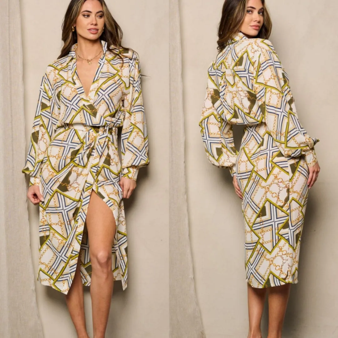 Printed Wrap Dress