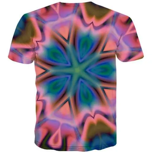 Psychedelic T-shirt Men Flower Tshirts Novelty Colorful T-shirts 3d Funny Tshirt Printed Dizziness Tshirts Casual Short Sleeve