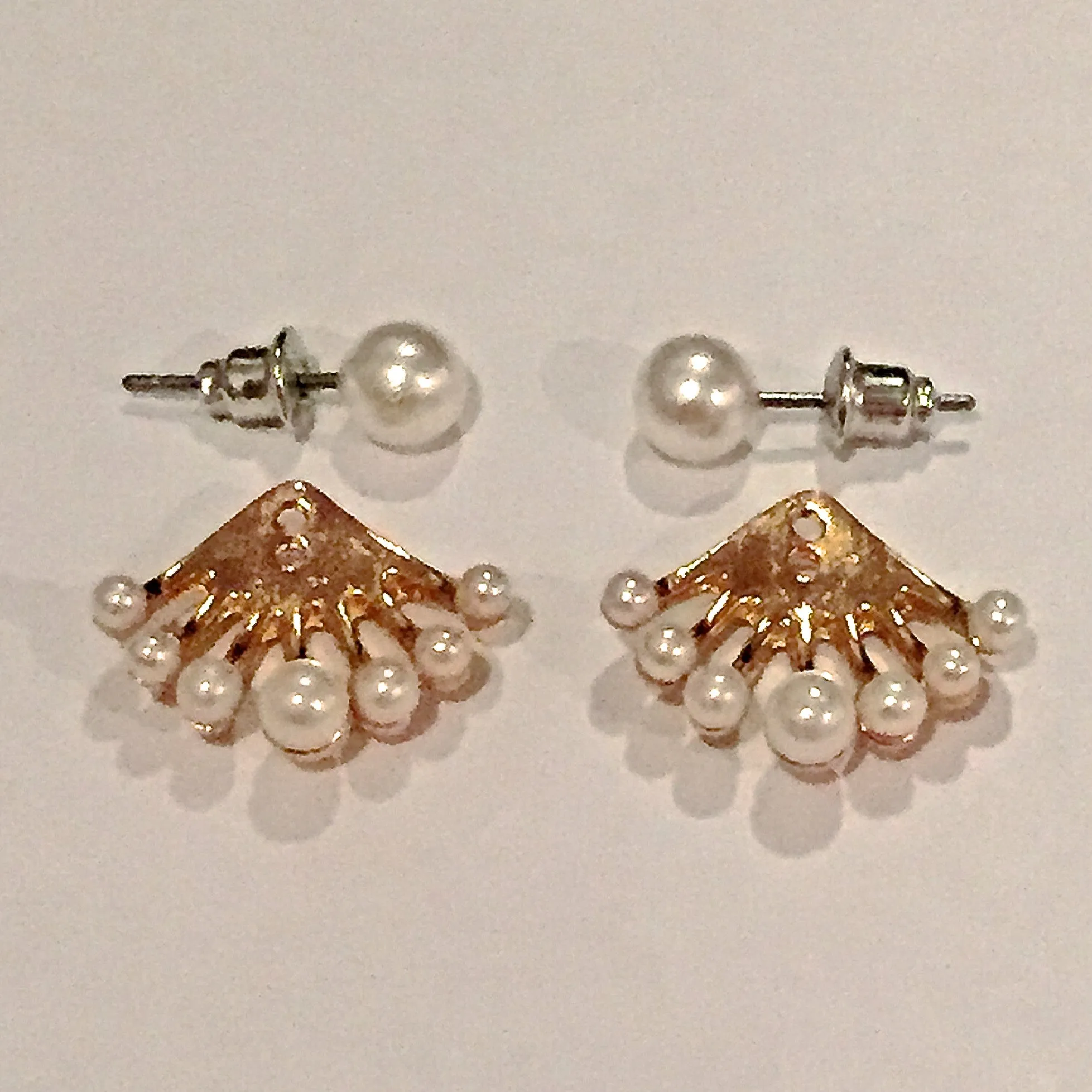 "I'm A Fan" Pearl Jacket Earrings