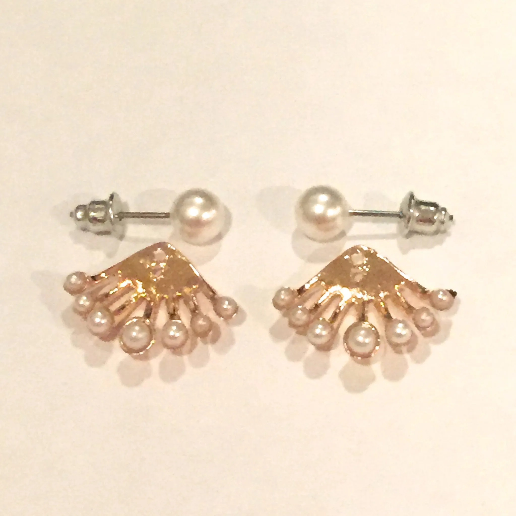 "I'm A Fan" Pearl Jacket Earrings