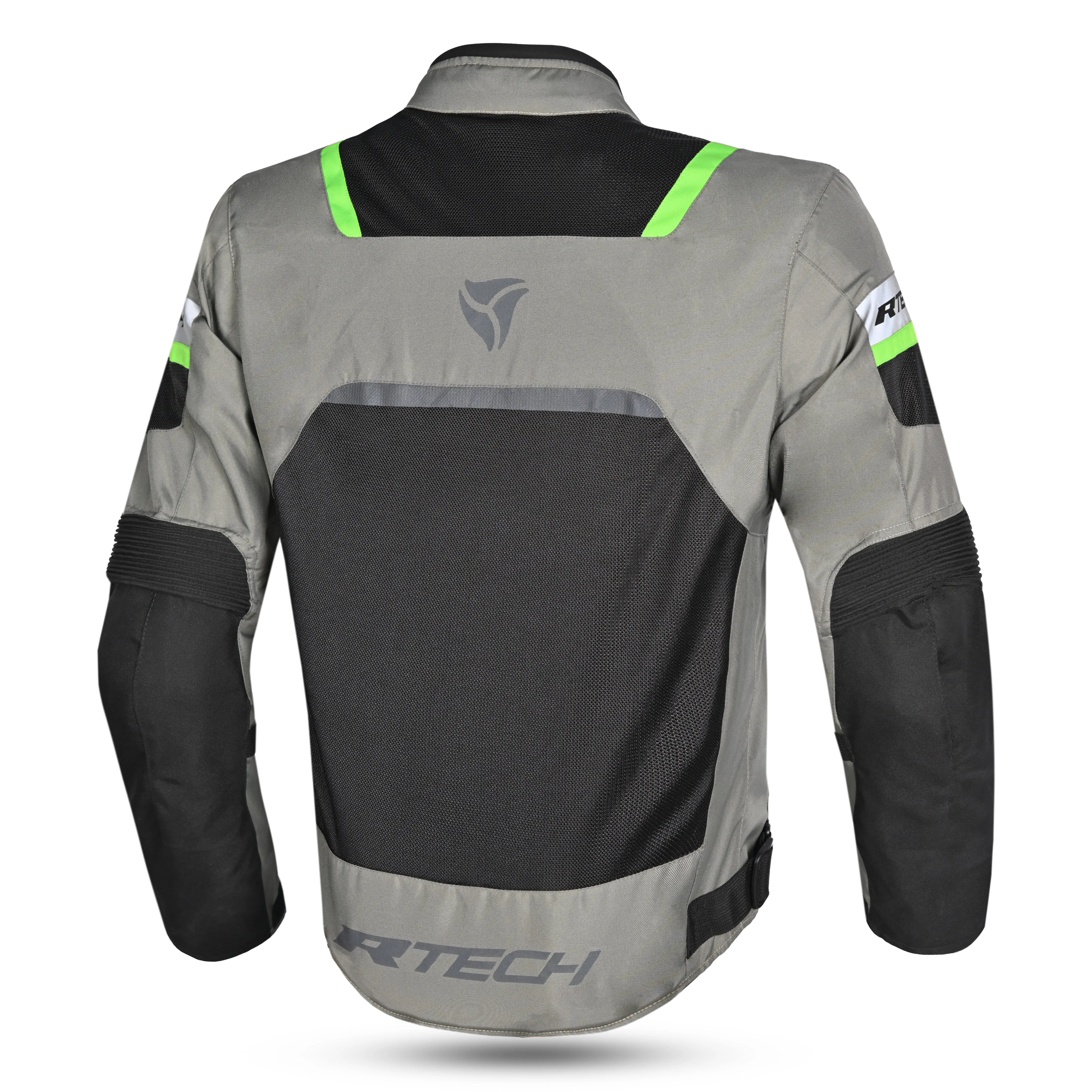 R-Tech Spiral Mesh Motorcycle Touring Jacket Cool Grey Black Flou Green