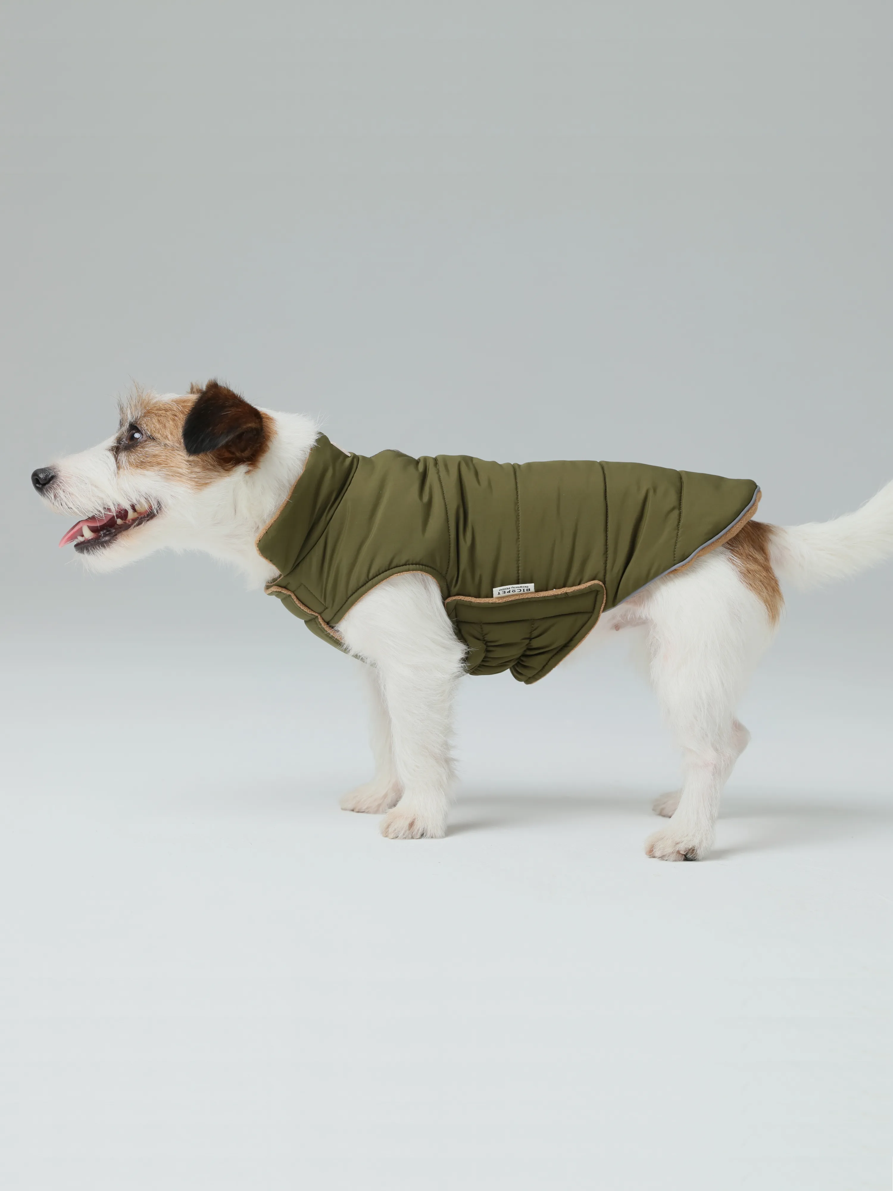 Reversible Dog Vest Jacket - Green Brown