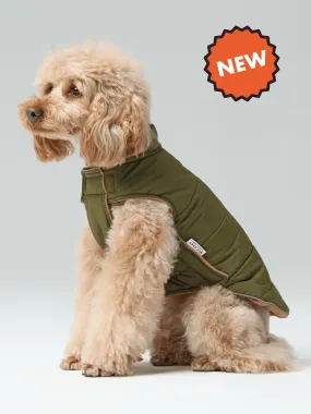 Reversible Dog Vest Jacket - Green Brown