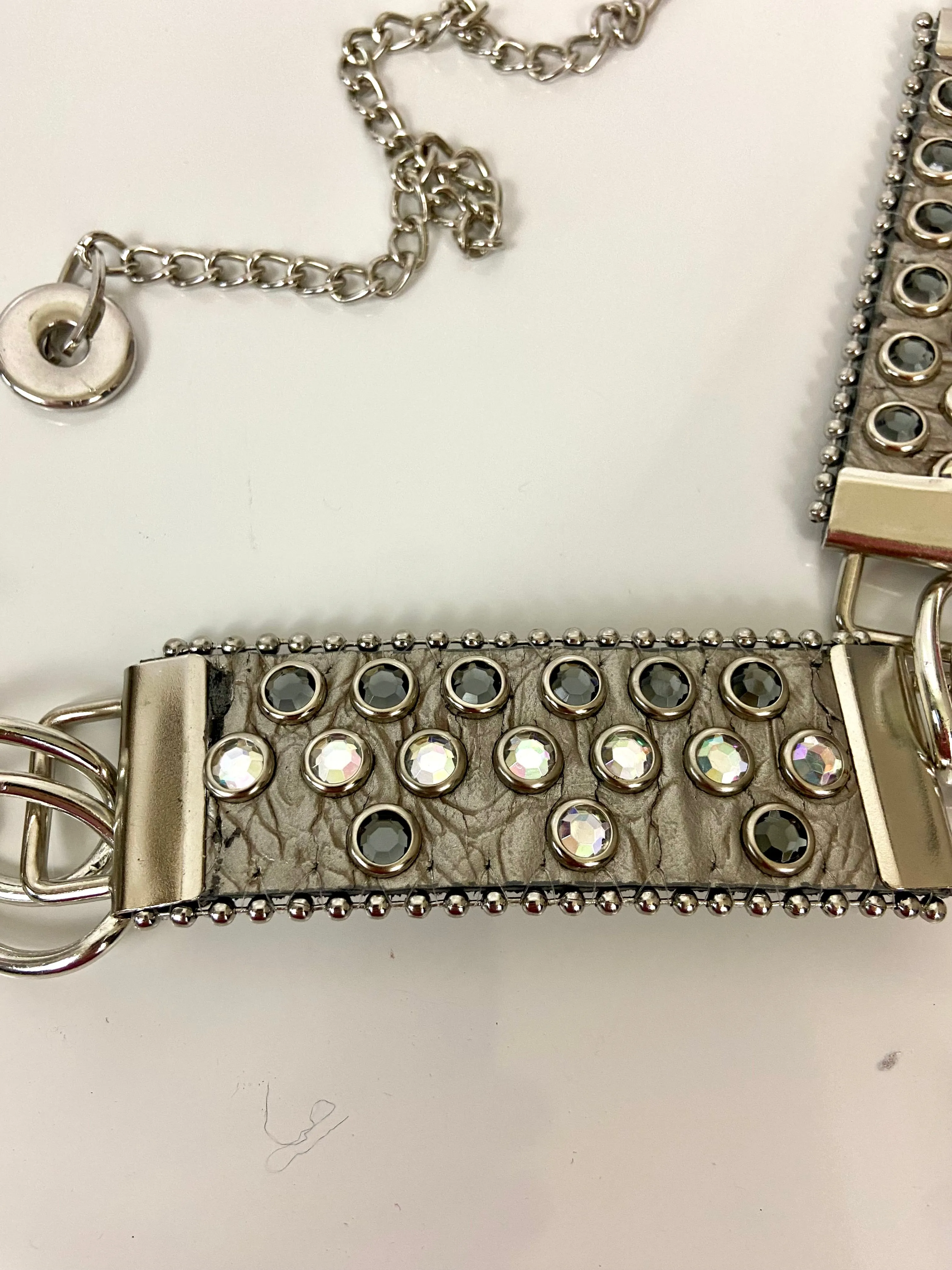 Reworked leather and chain belt