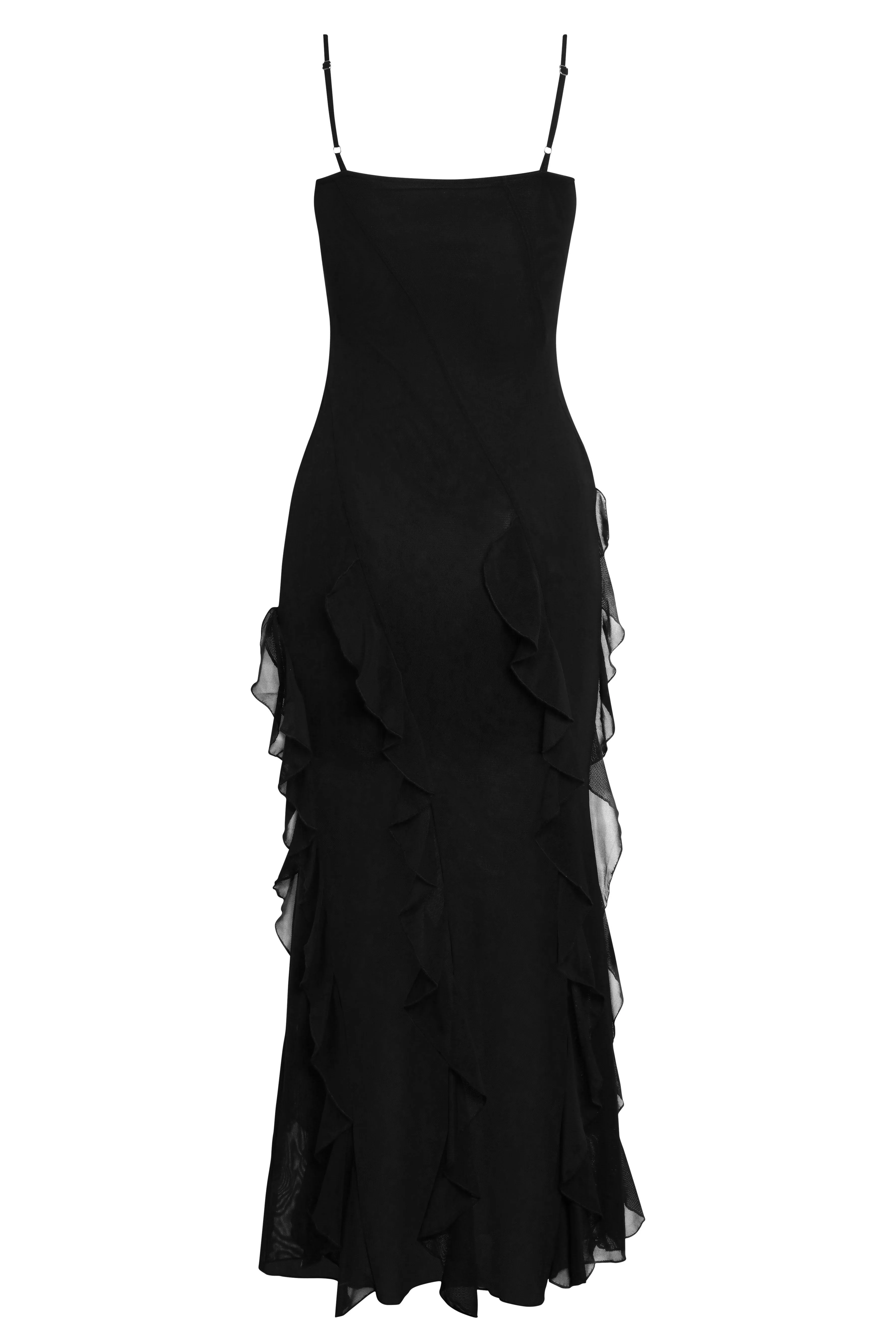 Rodeo Ruffle Graceful Mesh Maxi Dress