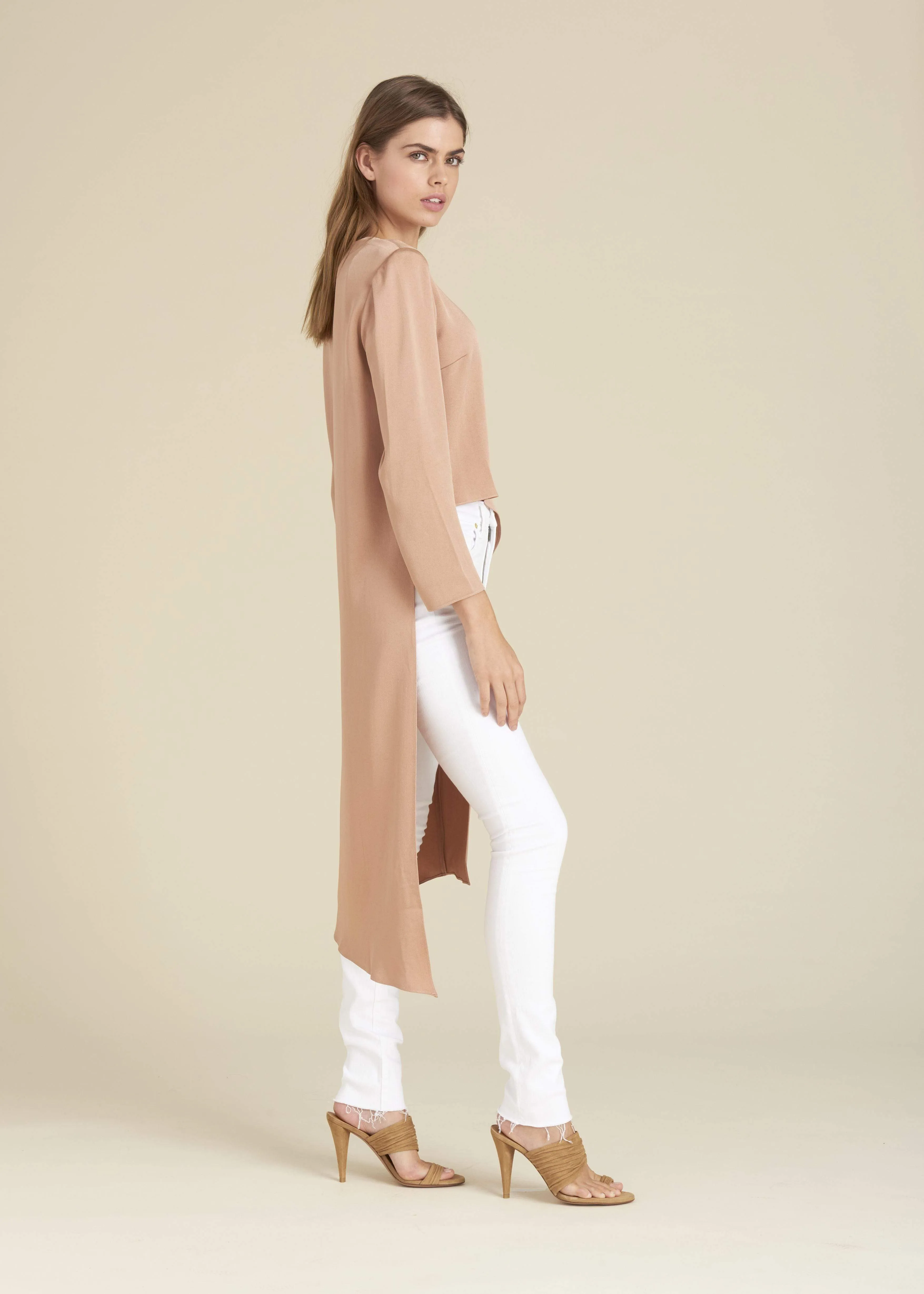 Rome Slit Tunic Top - Chai