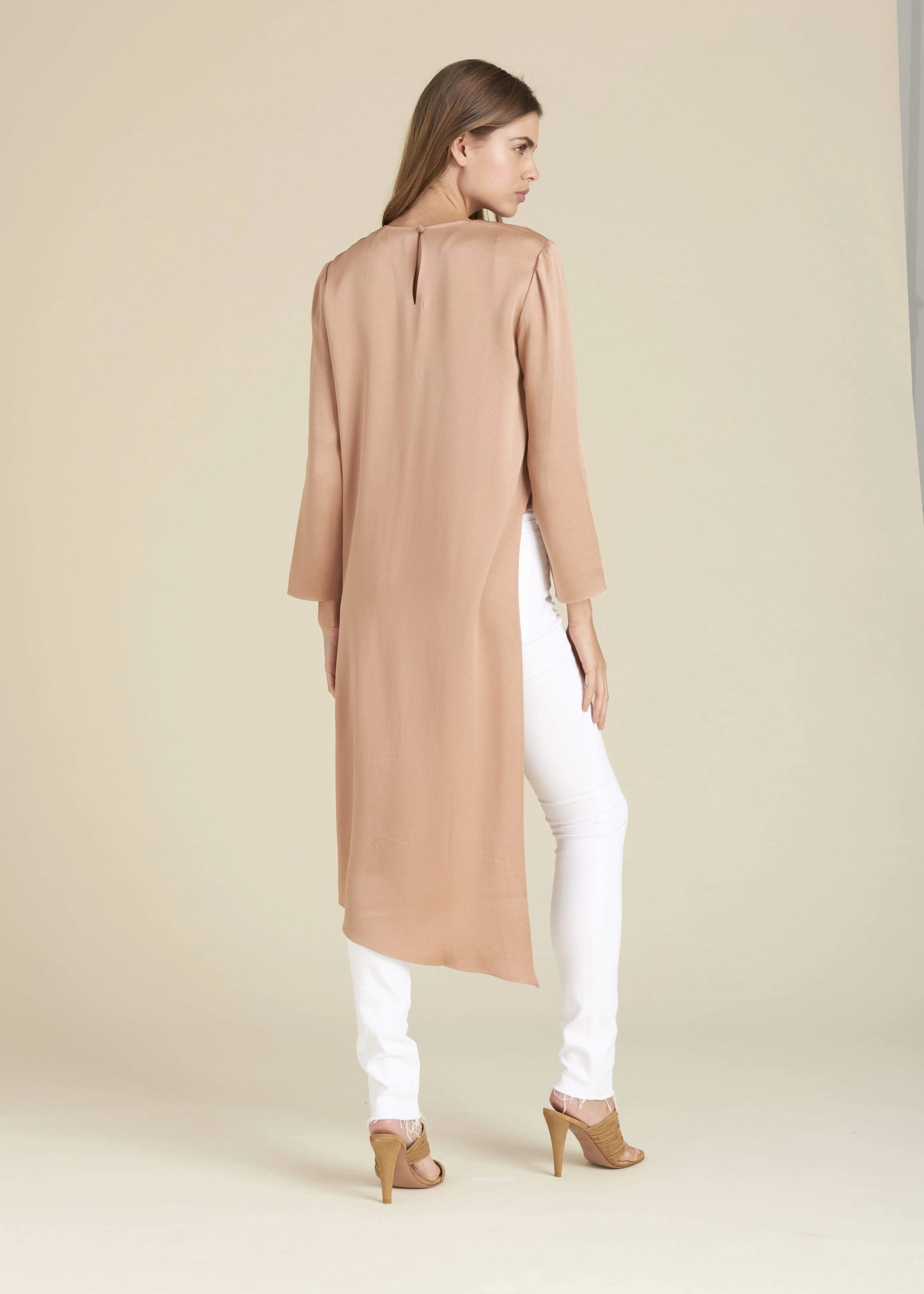 Rome Slit Tunic Top - Chai