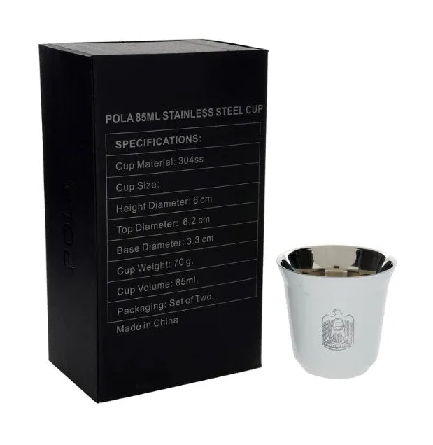 Rovatti Pola Uae Stainless Steel Cup Set Of 2 - 85 Ml