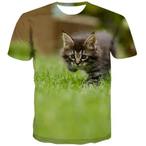 shirt kitten cat 3D t shirt Cool art costume pet men