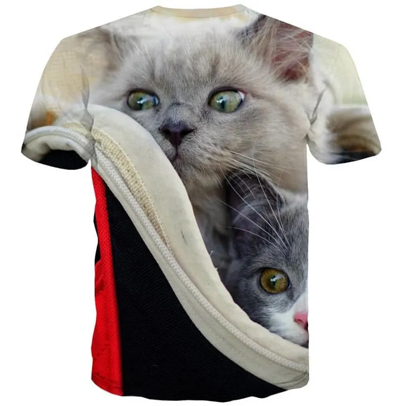 shirt kitten tee shirt cat men Cool pet art costume