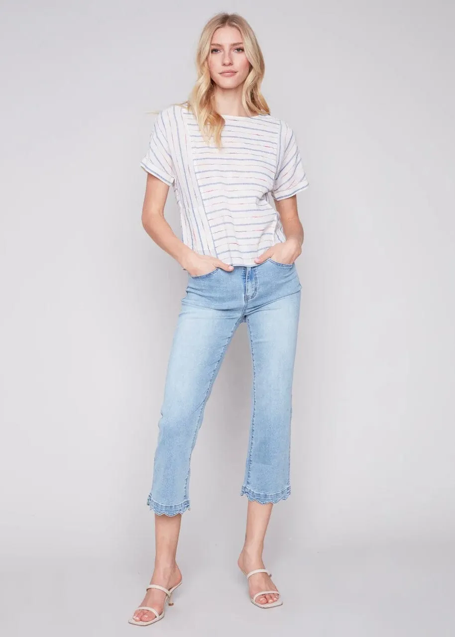 Short Sleeve Stripe Top by Charlie B