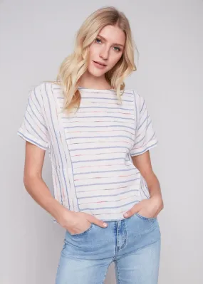 Short Sleeve Stripe Top by Charlie B