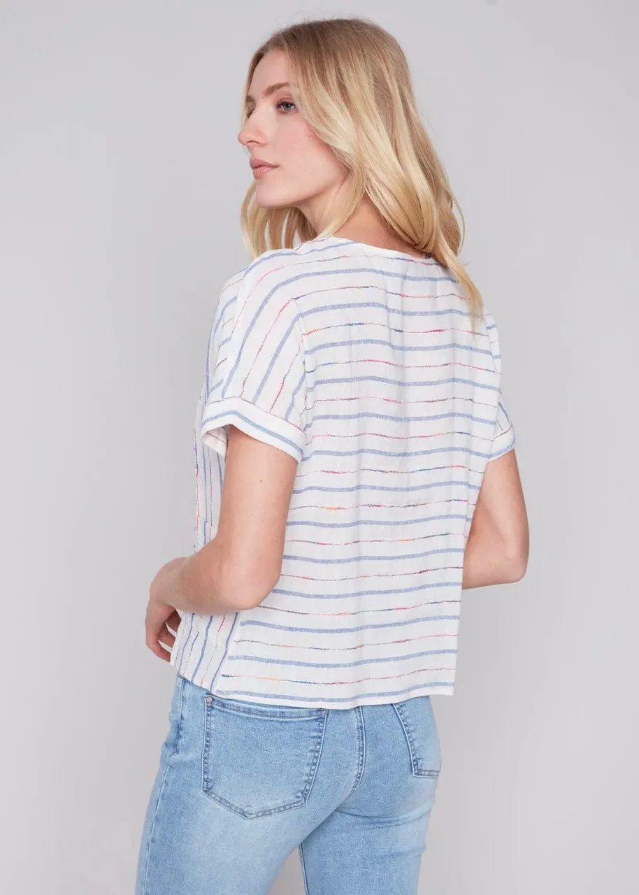 Short Sleeve Stripe Top by Charlie B