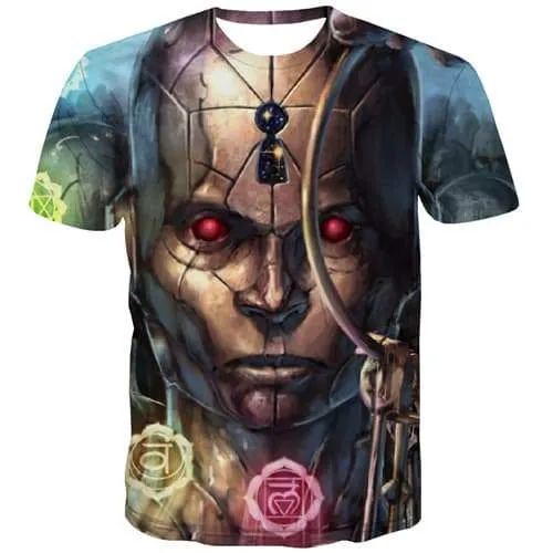 Skull T-shirt Men Metal T-shirts Graphic Terror T-shirts 3d Hip Hop Shirt Print War Tshirts Casual Short Sleeve Punk Rock Men