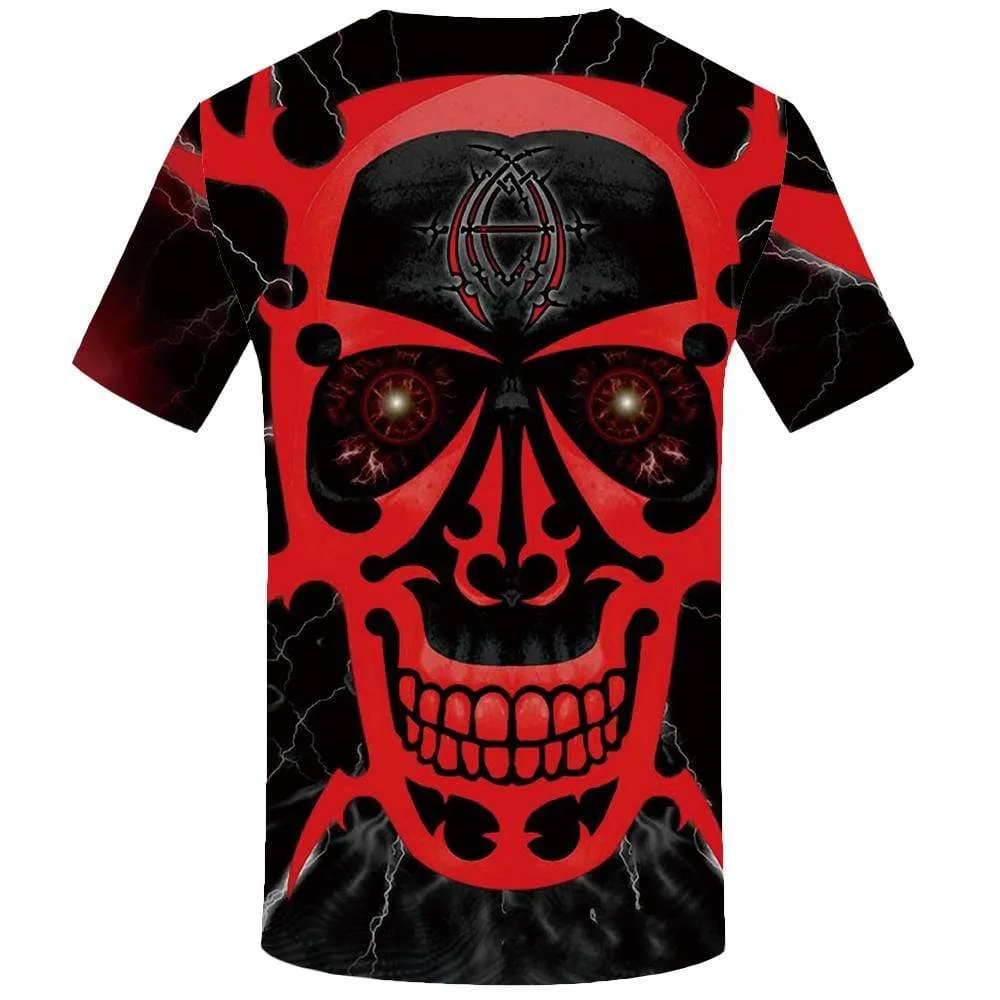 Skull T-shirts Men Poison T shirts Funny Lightning Tshirts Print Graffiti Tshirt Anime Punk Rock T-shirt 3d Mens Clothing