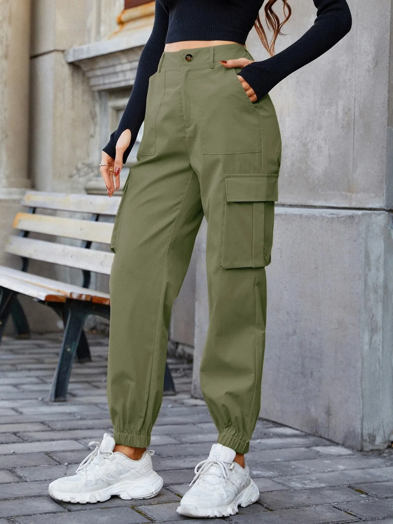 Slant Pocket Non Stretch Cargo Pants