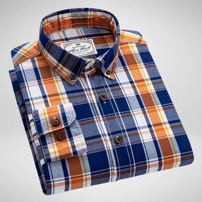 Smart Long Sleeve Premium Plaid Shirt