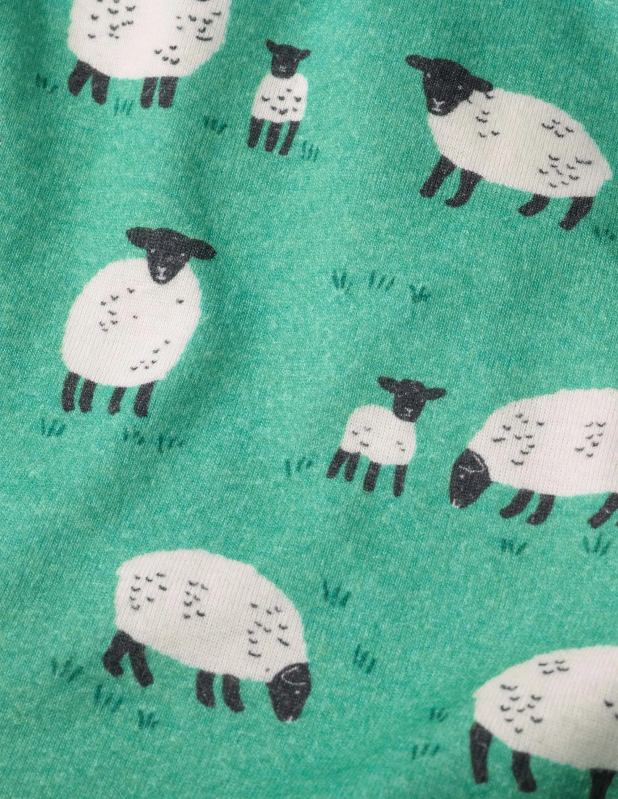 Snug Long John Pyjamas-Asparagus Green Sheep