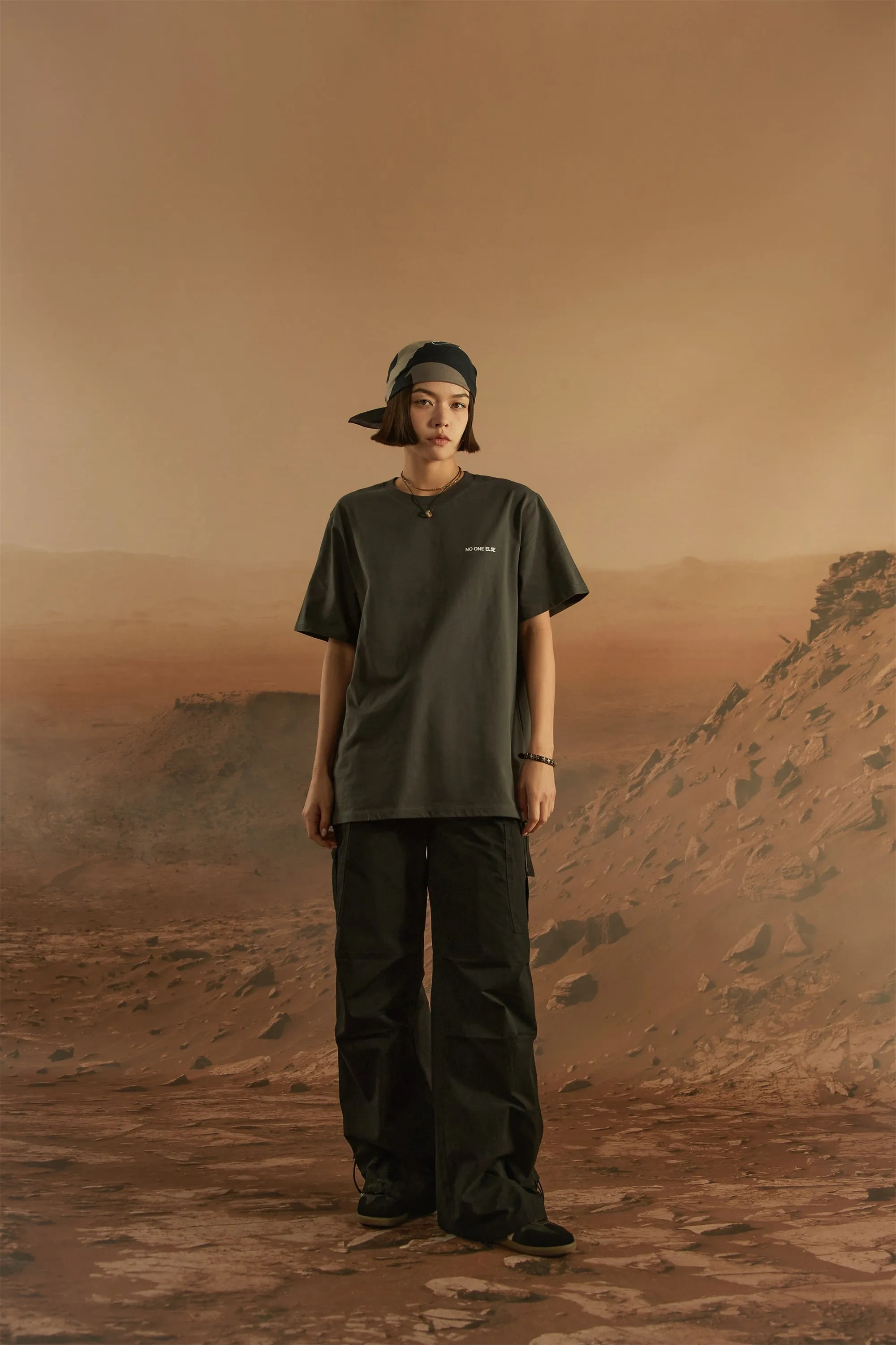 String Wide Cargo Pants