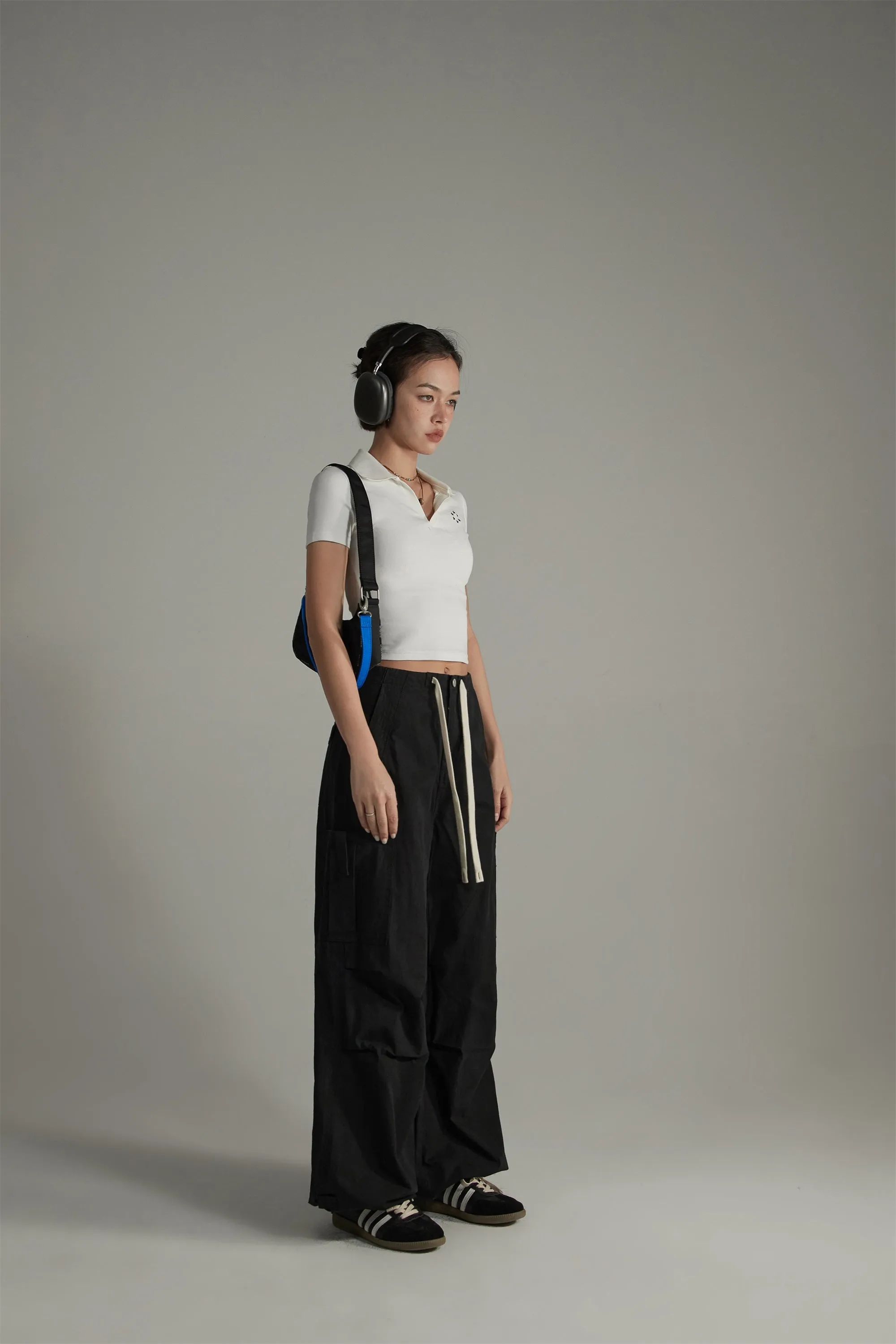 String Wide Cargo Pants