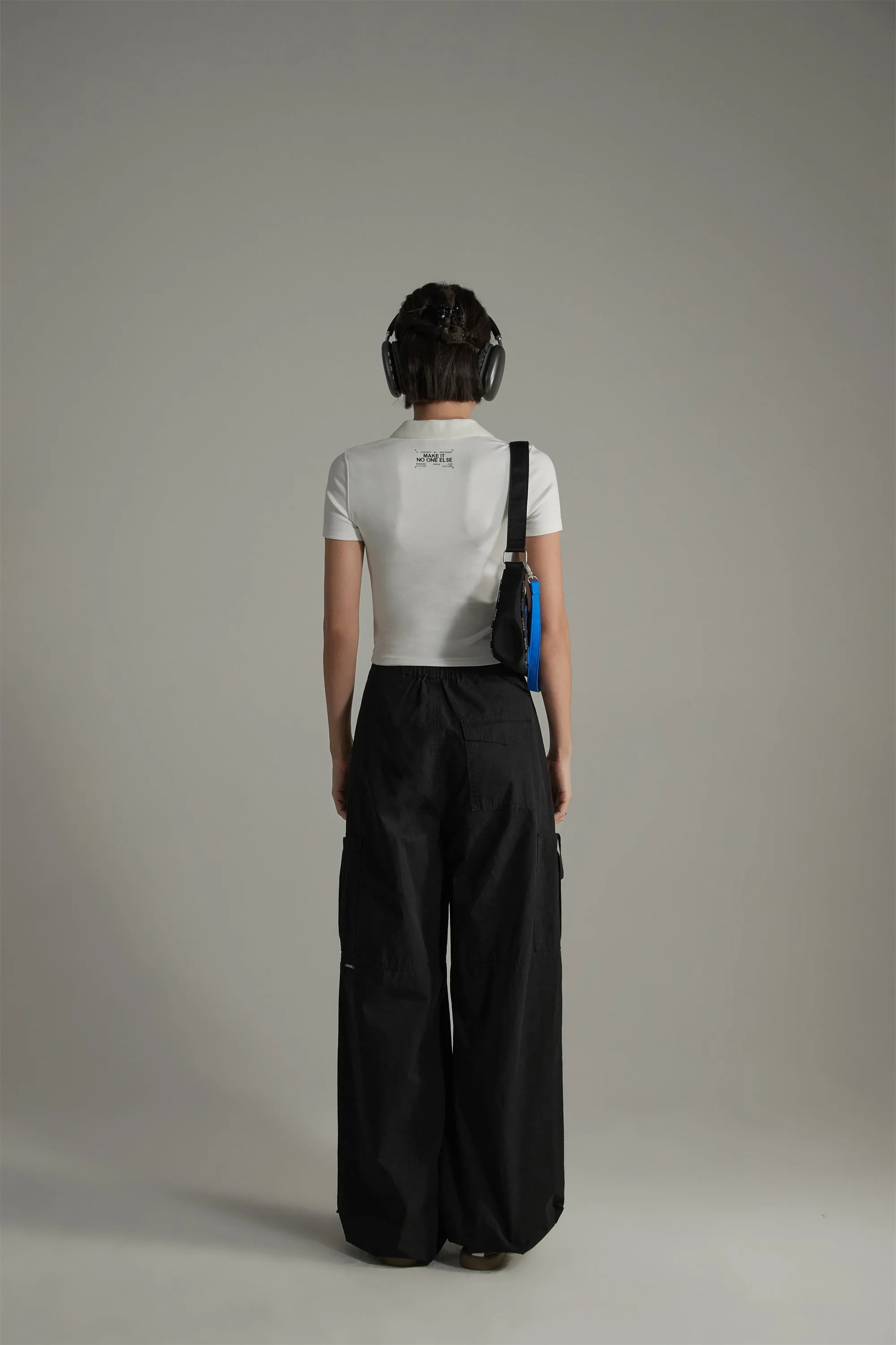 String Wide Cargo Pants