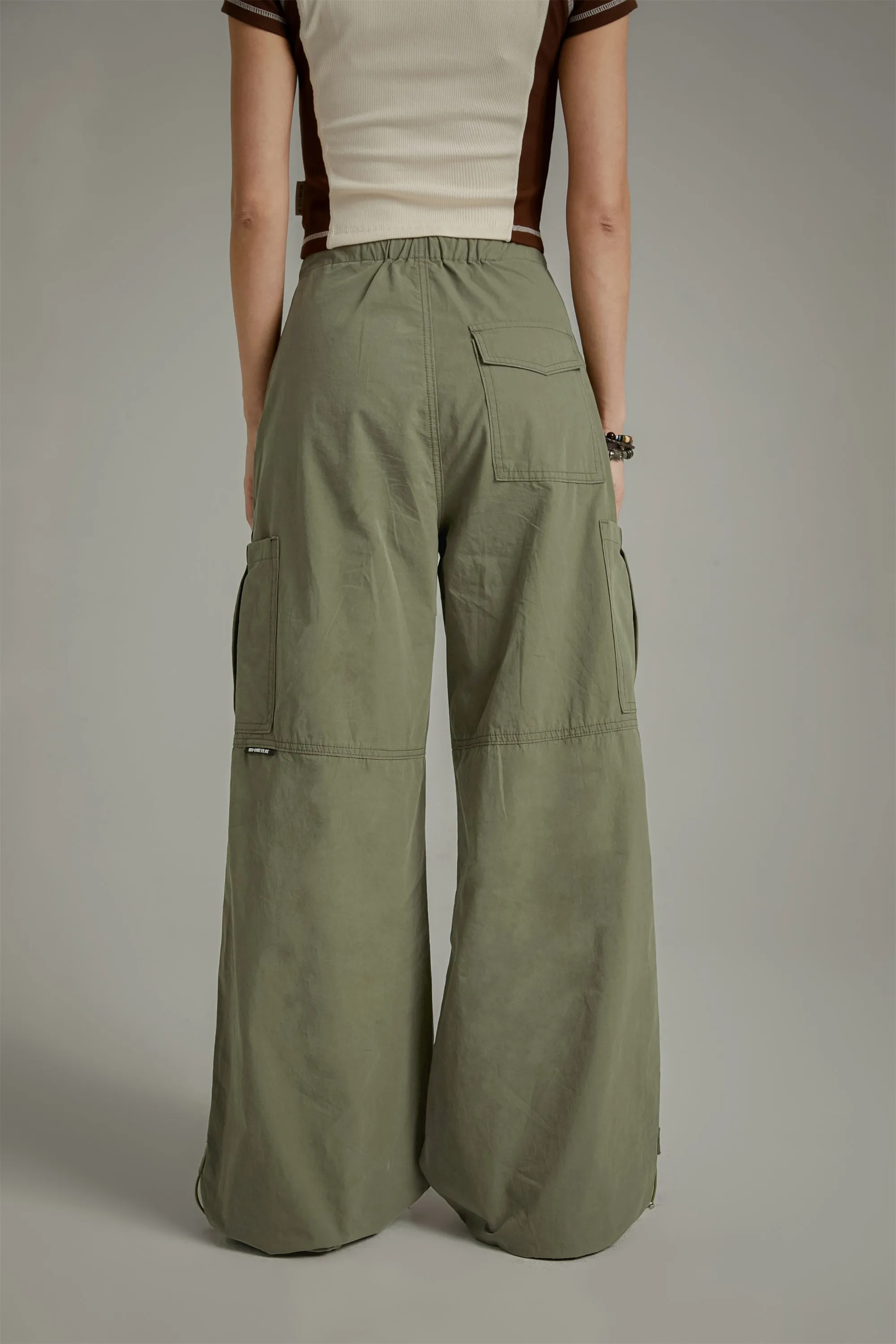 String Wide Cargo Pants