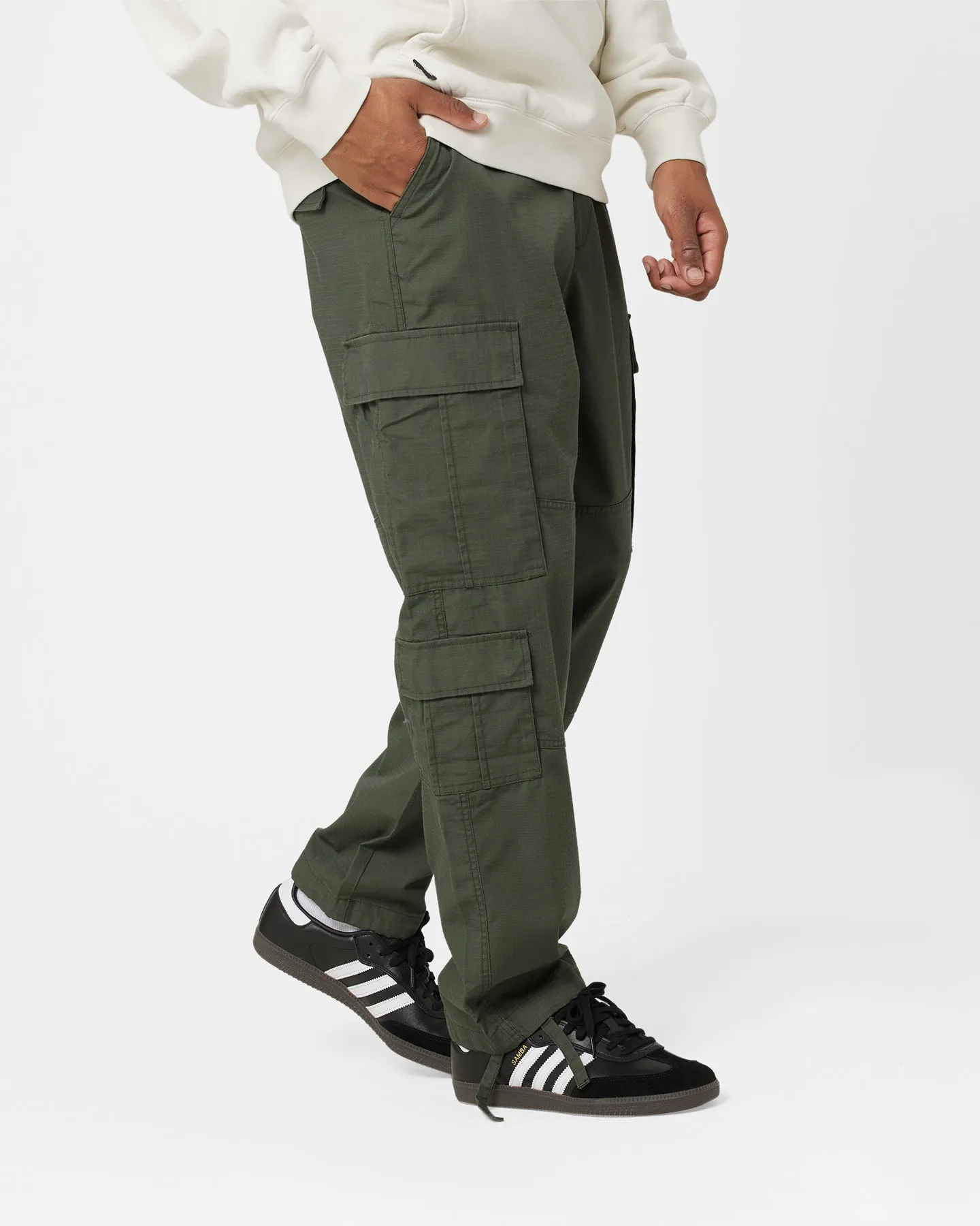 Stussy Surplus Cargo Pants Flora Green Rip