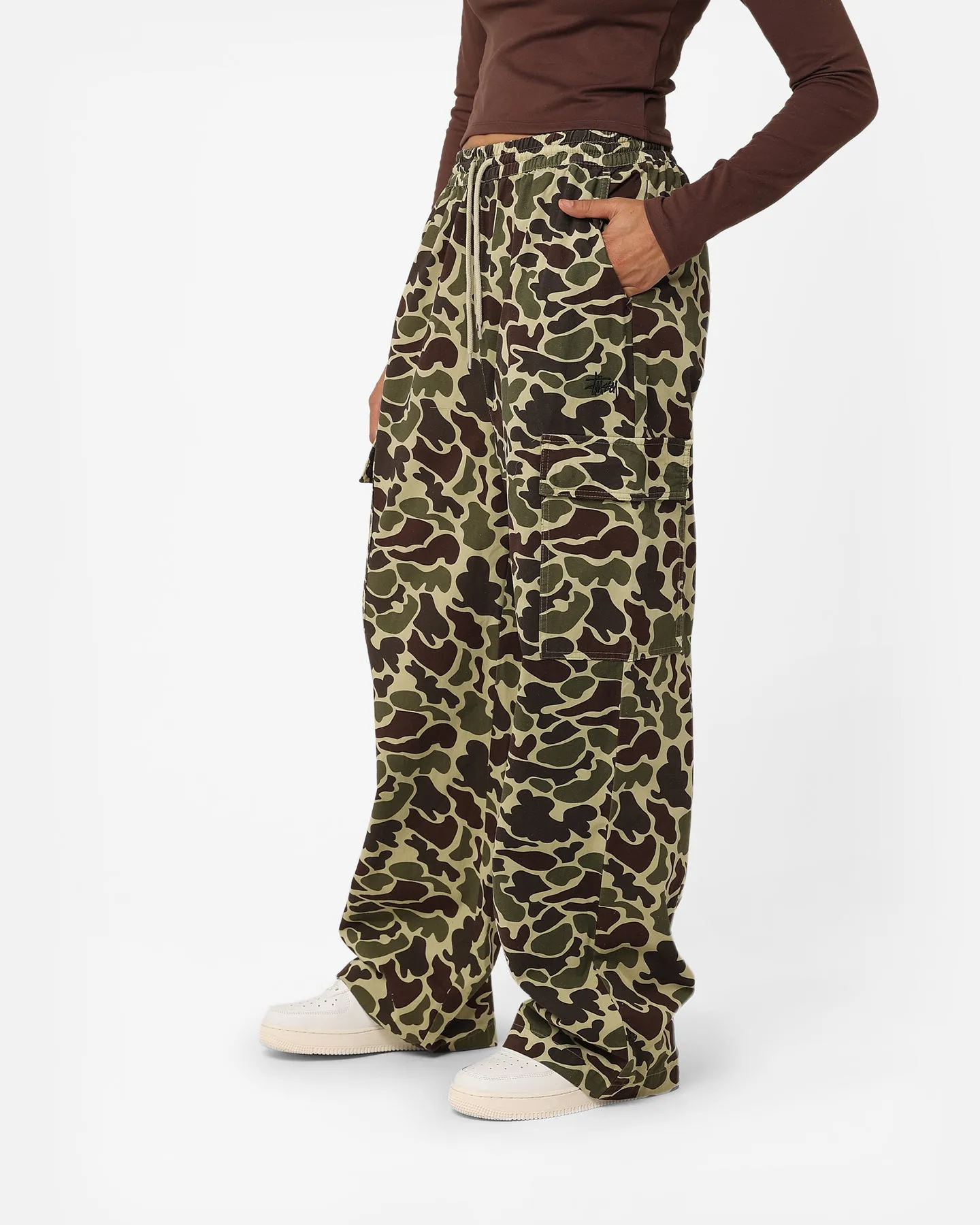 Stussy Women's Drew Cargo Beach Pants Camo