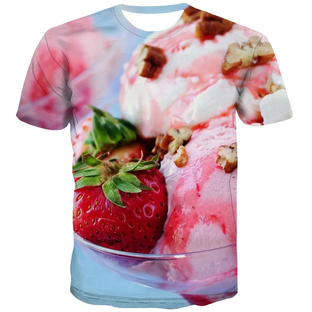 Sweet T shirts Men Gourmet T-shirts Graphic Icecream Tshirts Cool Colourful Tshirt Anime