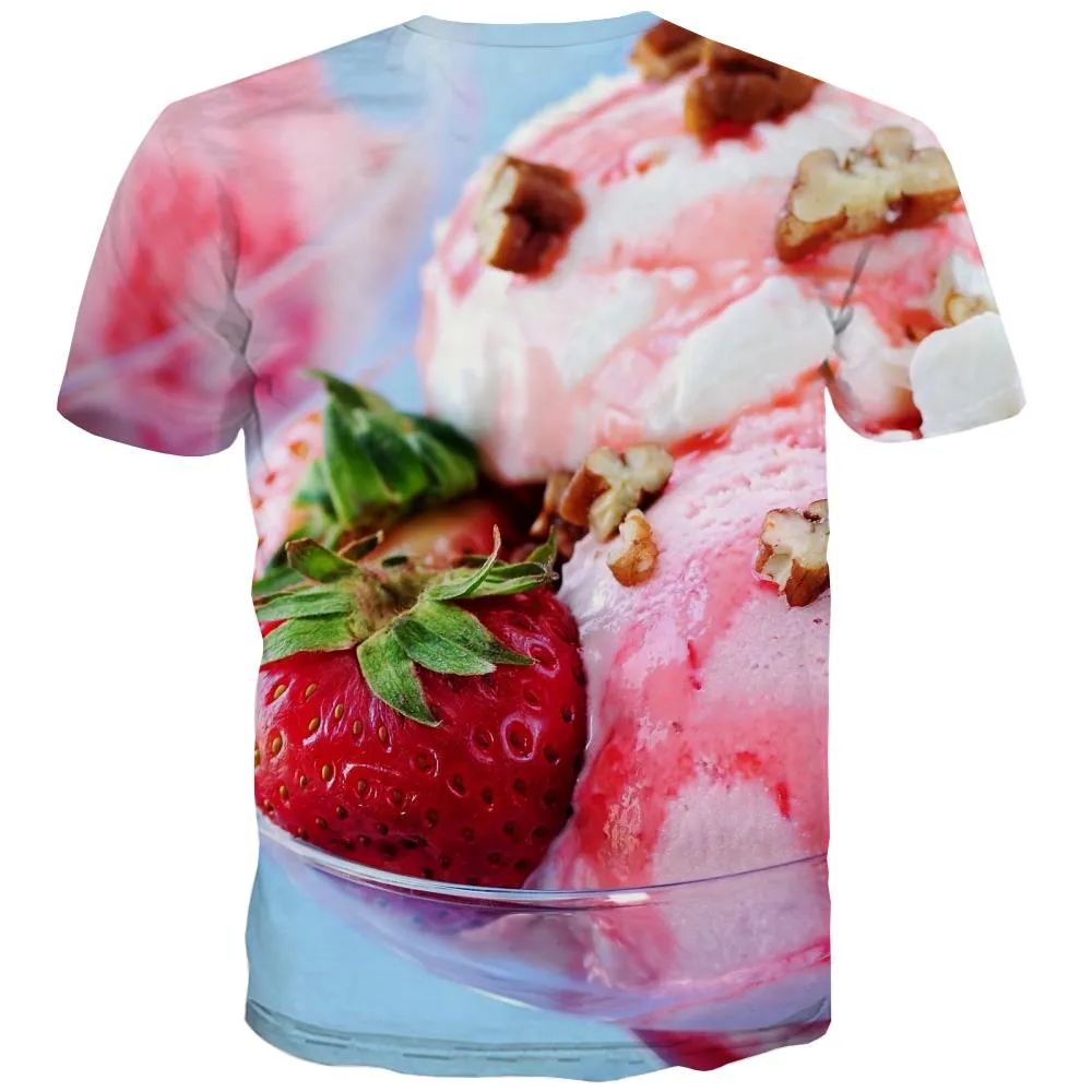 Sweet T shirts Men Gourmet T-shirts Graphic Icecream Tshirts Cool Colourful Tshirt Anime