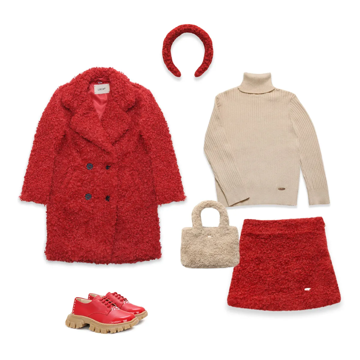 Teddy Coat red