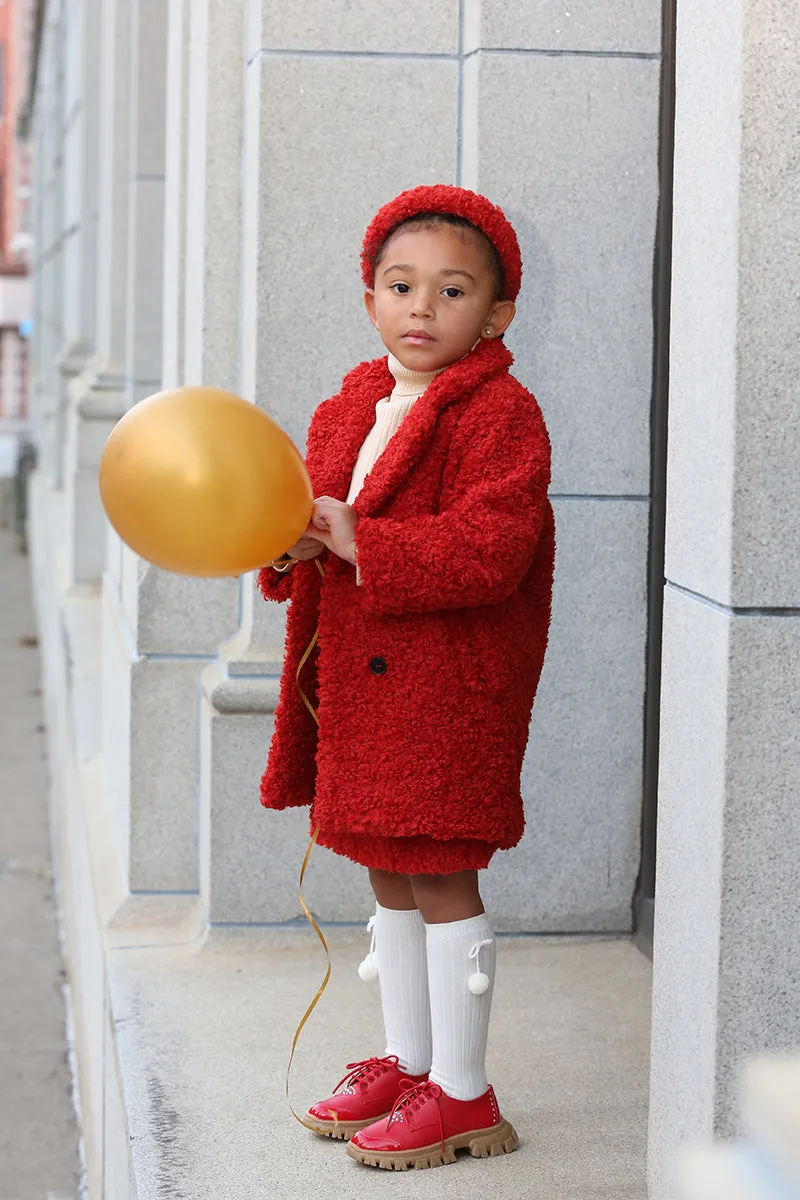 Teddy Coat red