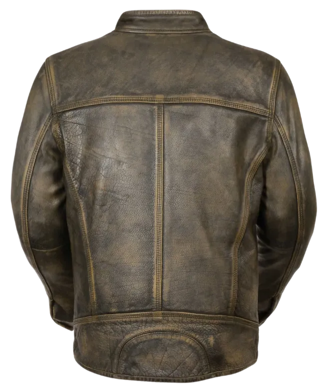 The" Phoenix" Classic Brown Leather Motorcycle Jacket