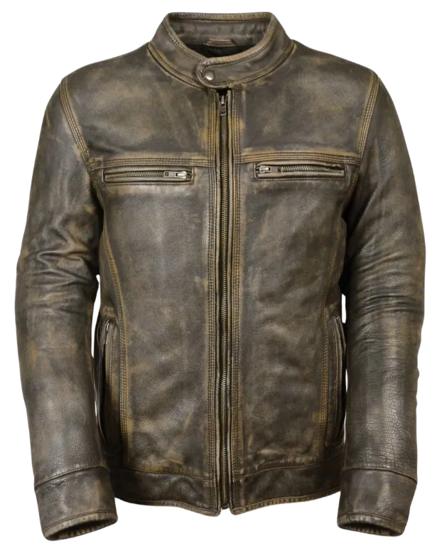 The" Phoenix" Classic Brown Leather Motorcycle Jacket