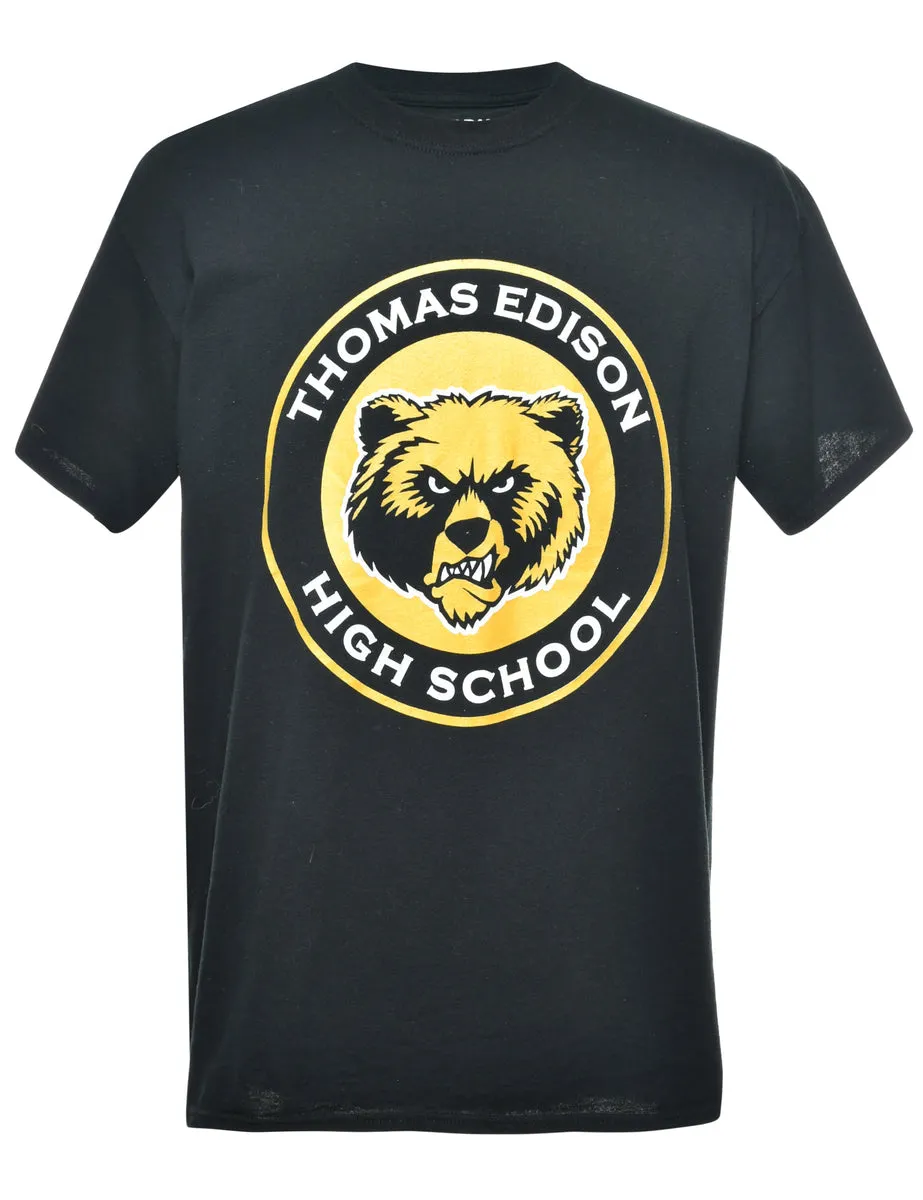 Thomas Edison High School Black Printed T-shirt - L