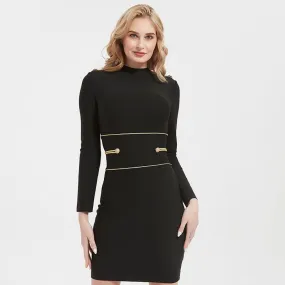 Trendy Black Mini Long Sleeve Party Dresses