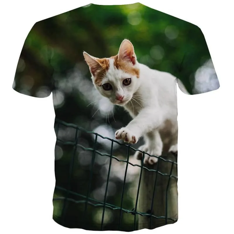 tshirt kitten shirt 3D cat pet men art costume Casual