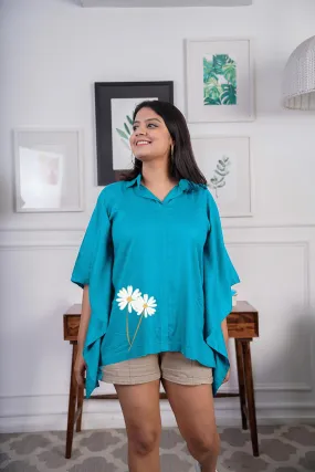 Turquoise Kaftan Top - Daisy