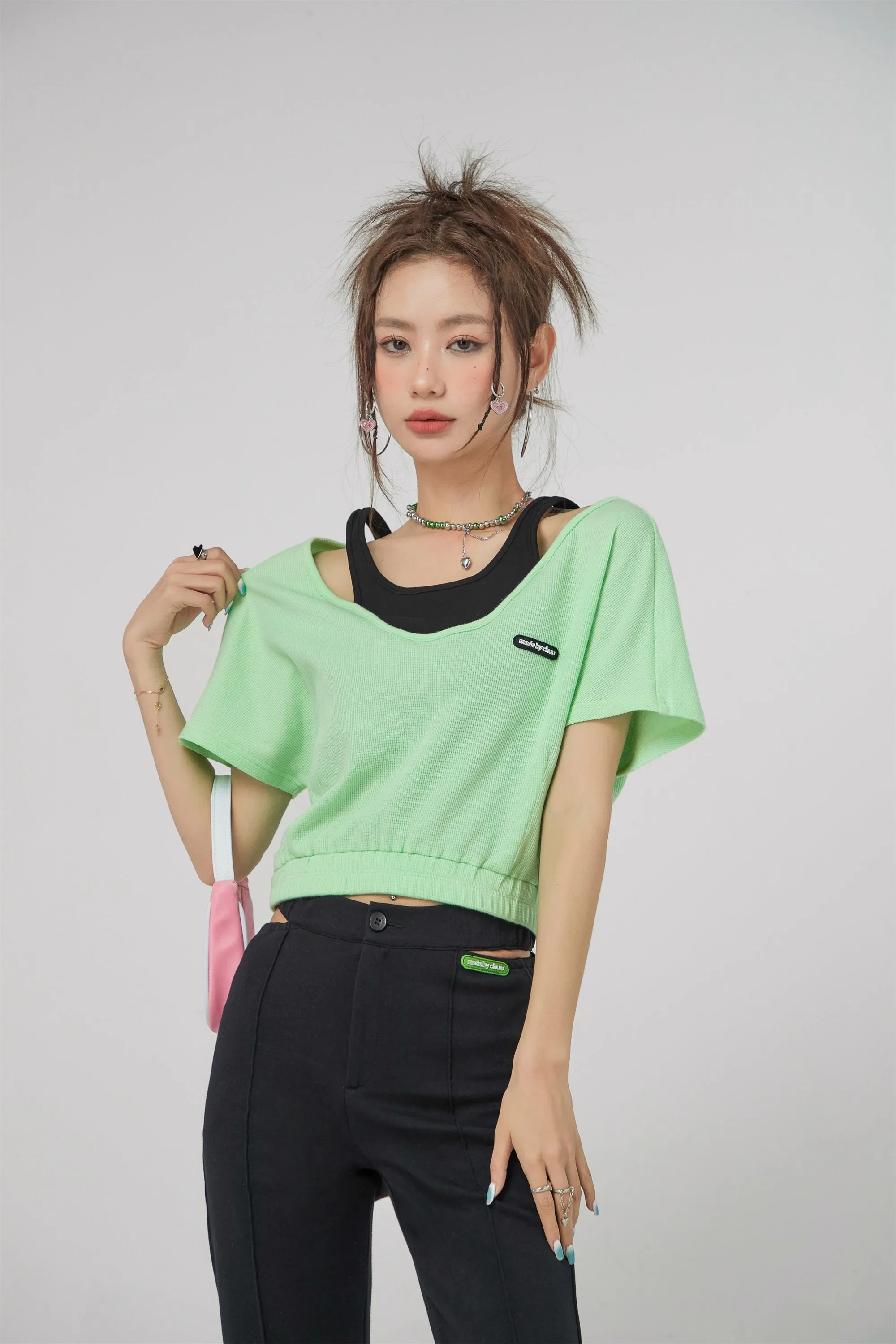 Two-Layer Crop Sport Top