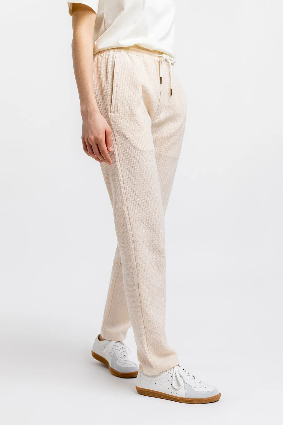 unisex cotton pants - relaxed - sand