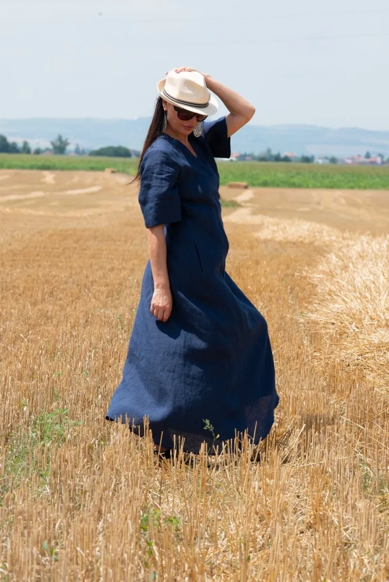 VERONA Linen Wrap Dress