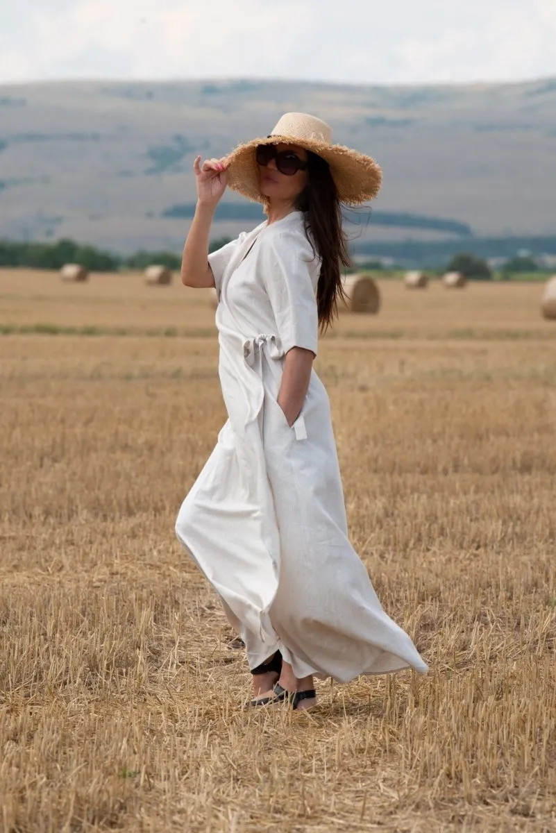 VERONA Linen Wrap Dress